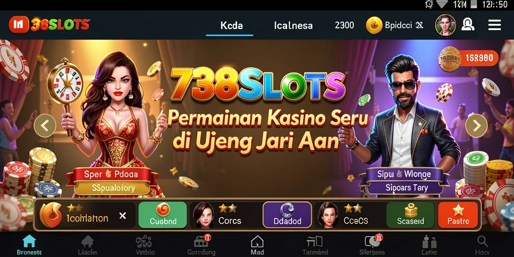 Gameplay slot yang menarik dan penuh warna di 738SLOTS.