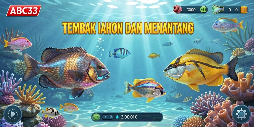 Tampilan gameplay menembak ikan yang mendebarkan di ABC33.