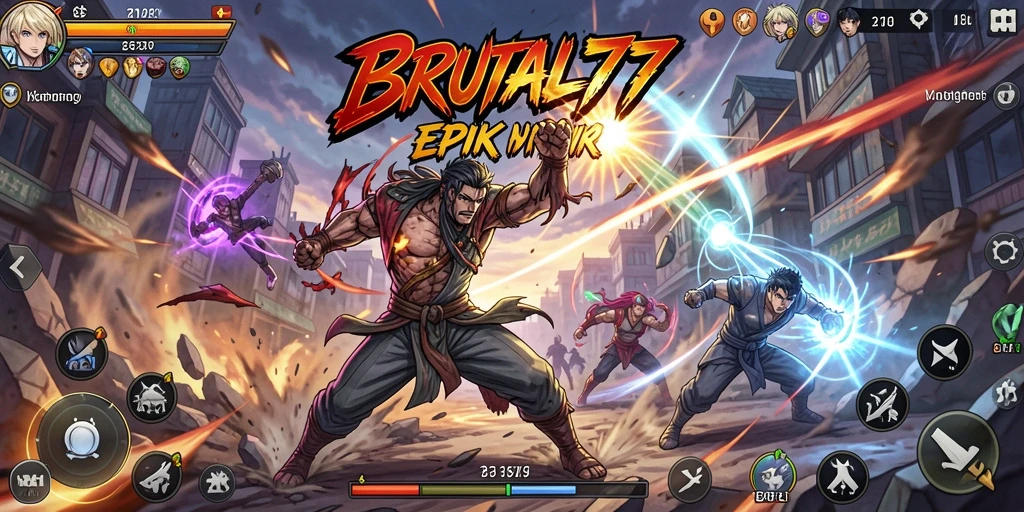 Tampilan gameplay seru dalam game Anime BRUTAL77.