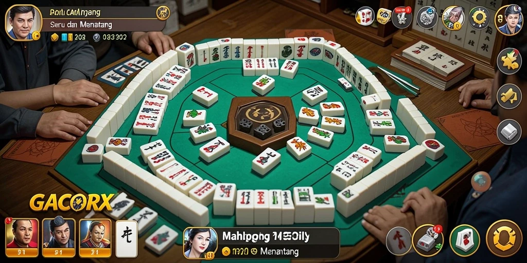 Tampilan gameplay Mahjong yang menarik dan interaktif.