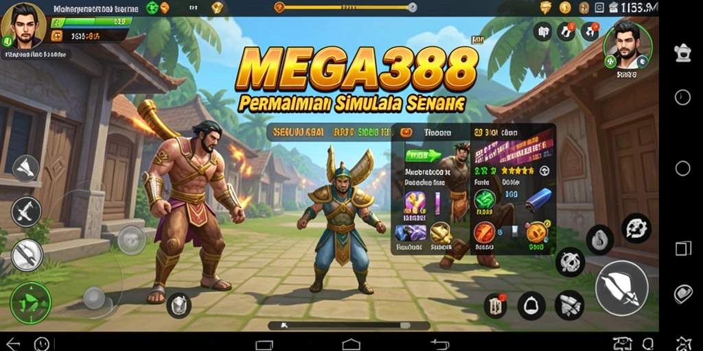 Tampilan gameplay utama dari game simulasi MEGA388 yang seru.