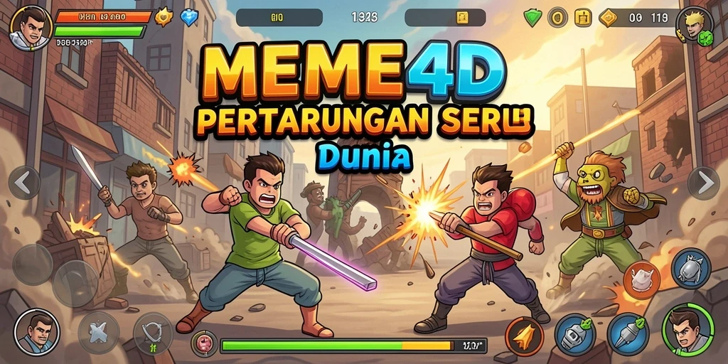 Gameplay seru MEME4D dengan karakter dari meme terkenal.