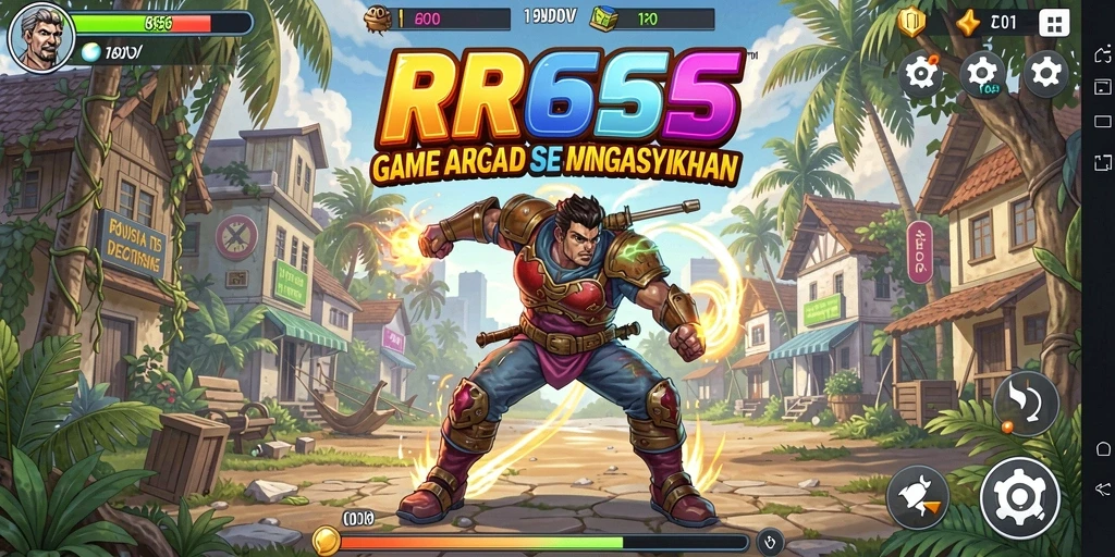 Tangkapan layar dari gameplay seru RR666 di arcade.